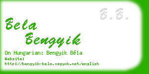 bela bengyik business card